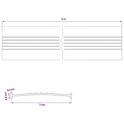 Garage Door Seal Black 70 x 6 mm 5 m PVC