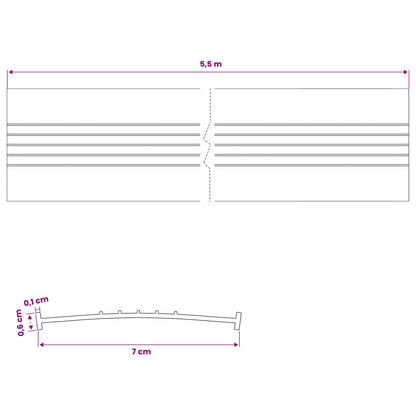 Garage Door Seal Black 70 x 6 mm 5.5 m PVC