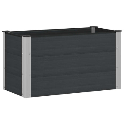 Garden Raised Bed Black 100 x 50 x 54 cm WPC and Aluminium