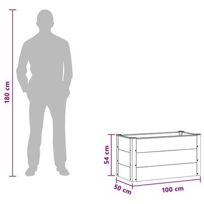 Garden Raised Bed Black 100 x 50 x 54 cm WPC and Aluminium