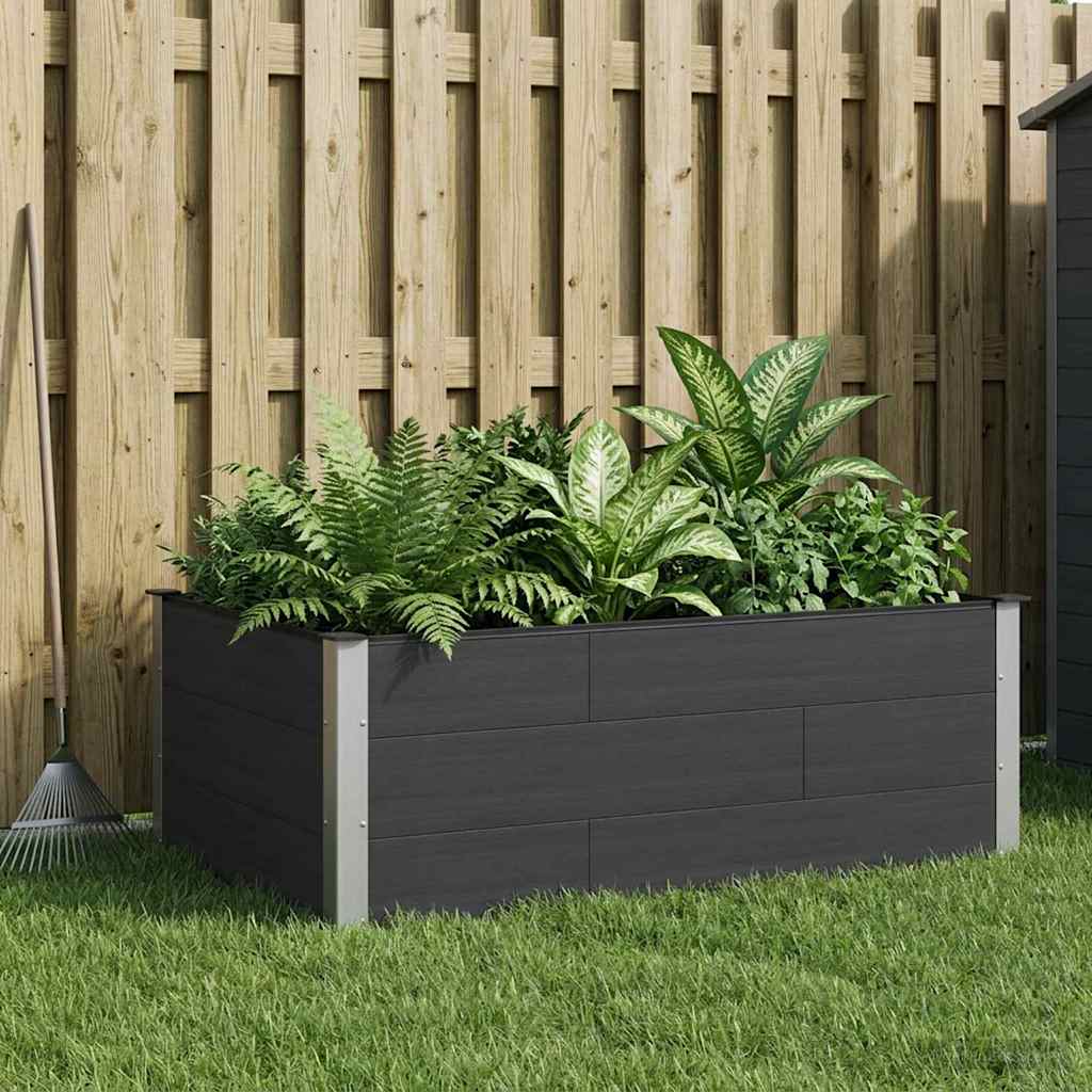 Garden Raised Bed Black 150 x 100 x 54 cm