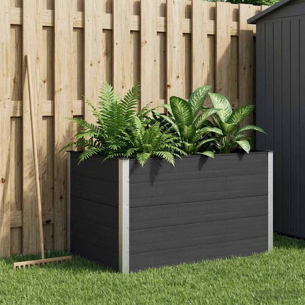 Garden Raised Bed Black 150 x 100 x 91 cm