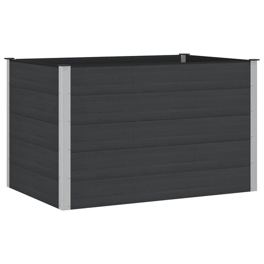 Garden Raised Bed Black 150 x 100 x 91 cm WPC and Aluminium