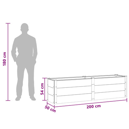 Garden Raised Bed Black 200 x 50 x 54 cm