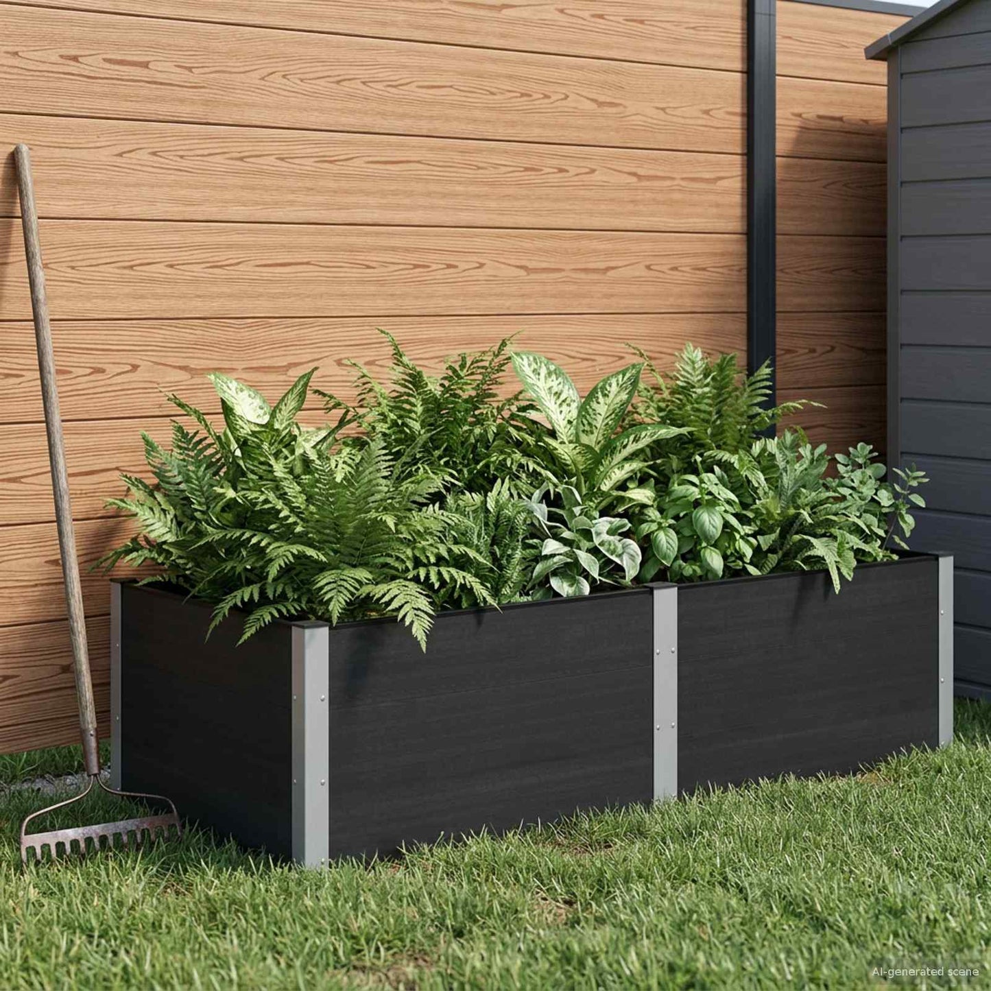 Garden Raised Bed Black 200 x 100 x 54 cm