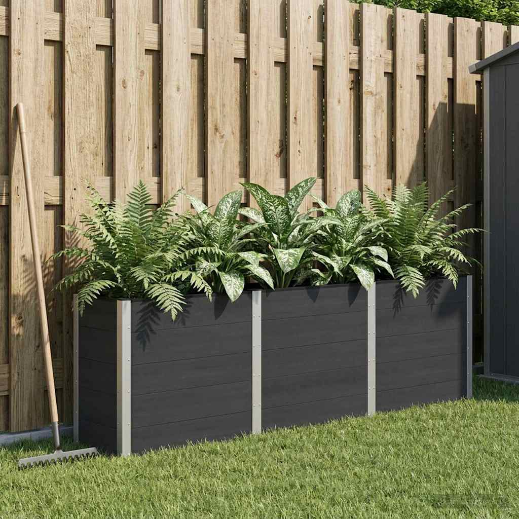 Garden Raised Bed Black 300 x 50 x 91 cm