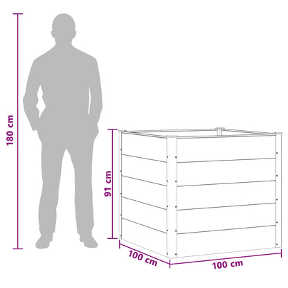 Garden Raised Bed Brown 100 x 100 x 91 cm