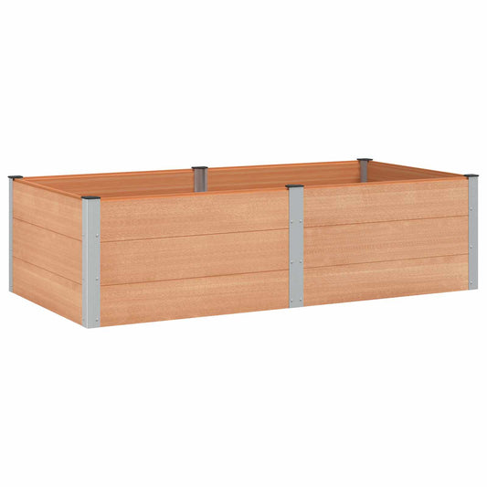 Garden Raised Bed Brown 200 x 100 x 54 cm WPC and Aluminium
