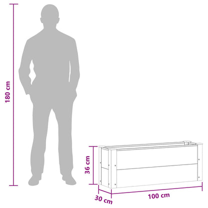 Garden Raised Bed Grey 100 x 30 36 cm