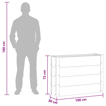 Garden Raised Bed Grey 100 x 30 x 72 cm