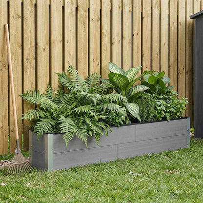 Garden Raised Bed Grey 200 x 30 x 36 cm