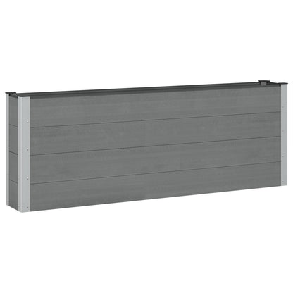 Garden Raised Bed Grey 200 x 30 x 72 cm WPC and Aluminium