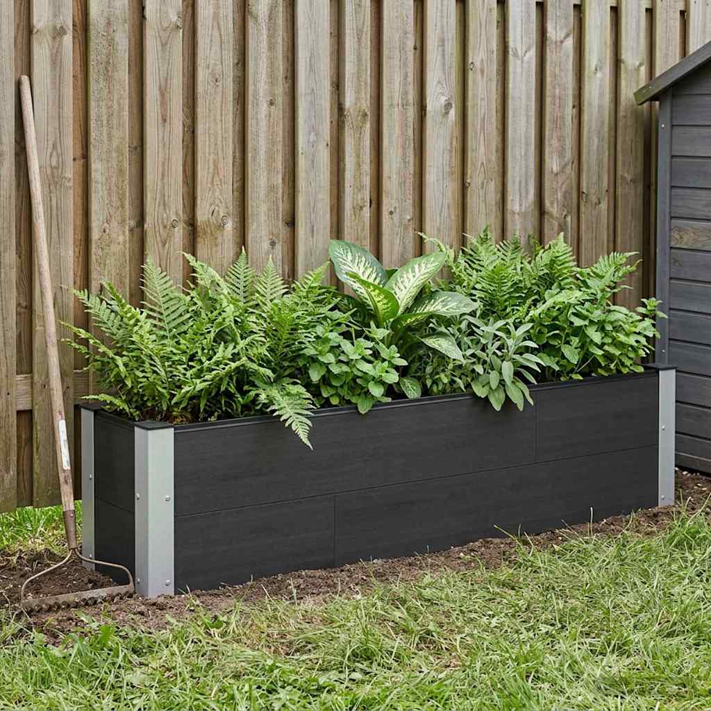 Garden Raised Bed Black 150 x 30 x 36 cm