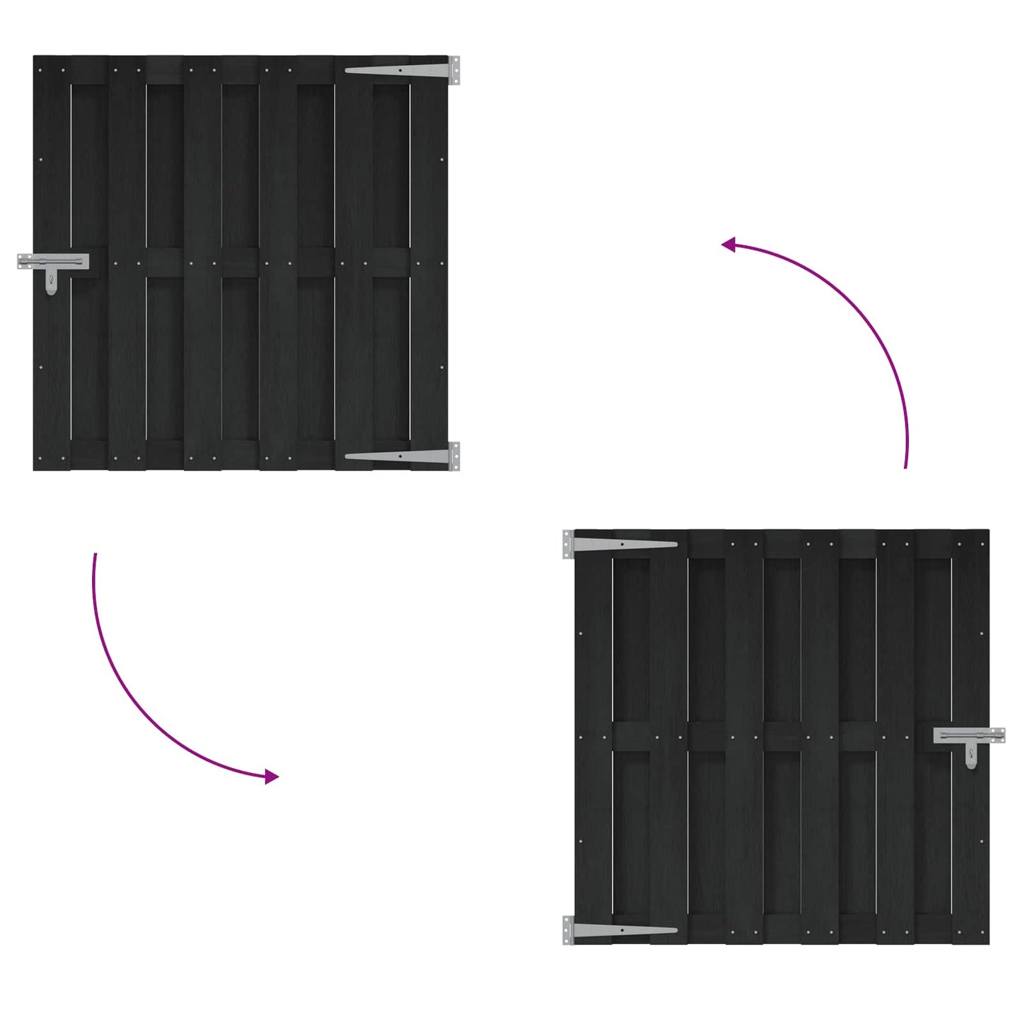 Garden Gate 100 x 100 cm WPC and Aluminium Black