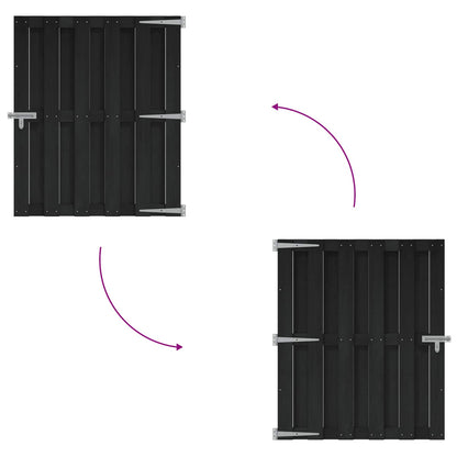 Garden Gate 100 x 112 cm WPC and Aluminium Black