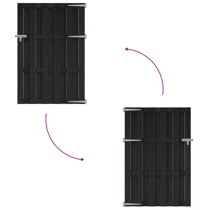 Garden Gate 100 x 150 cm WPC and Aluminium Black