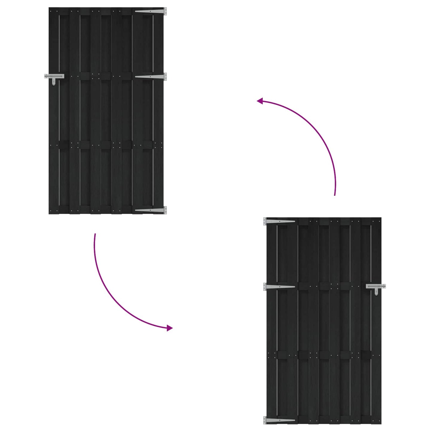 Garden Gate 100 x 180 cm WPC and Aluminium Black
