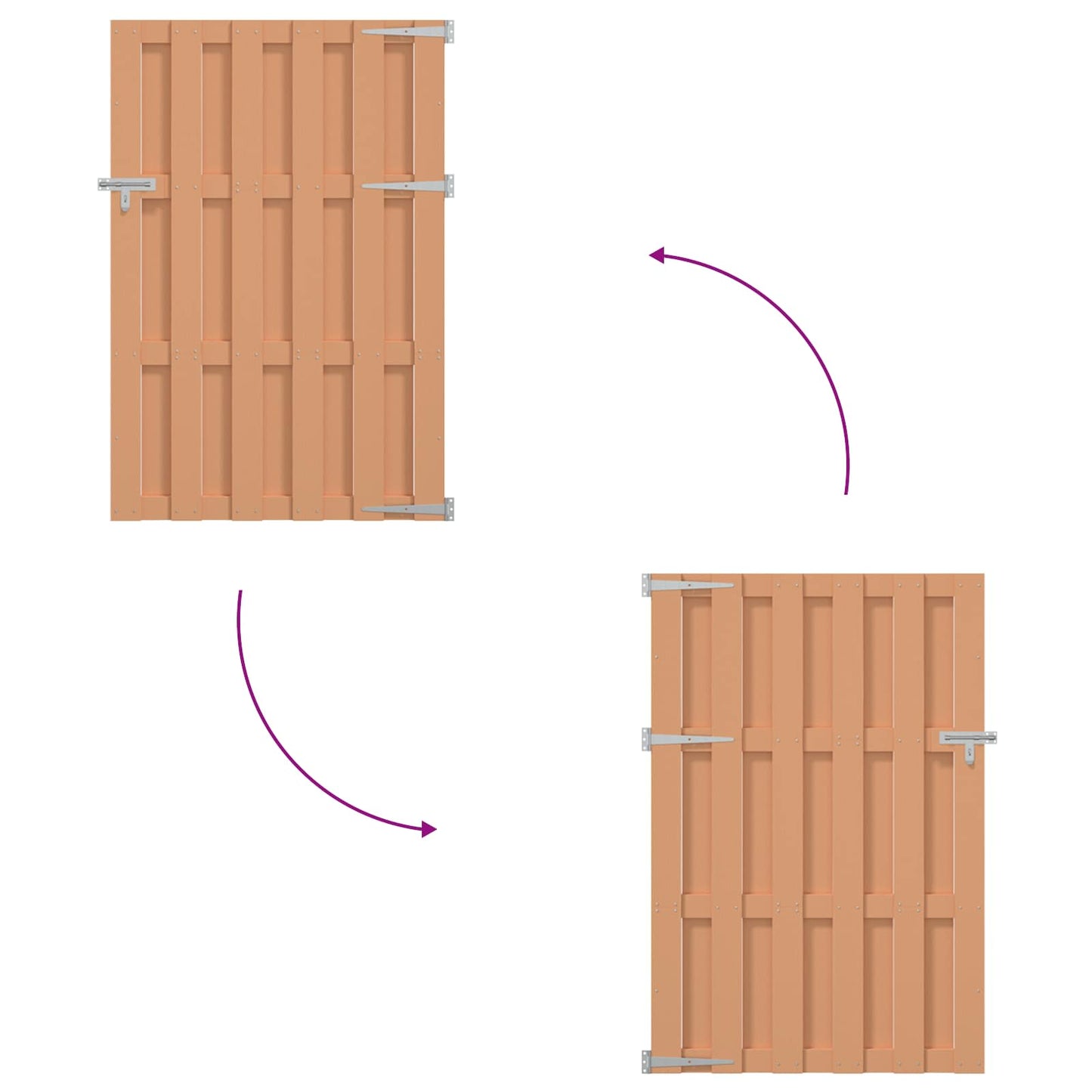 Garden Gate 100 x 150 cm WPC and Aluminium Brown