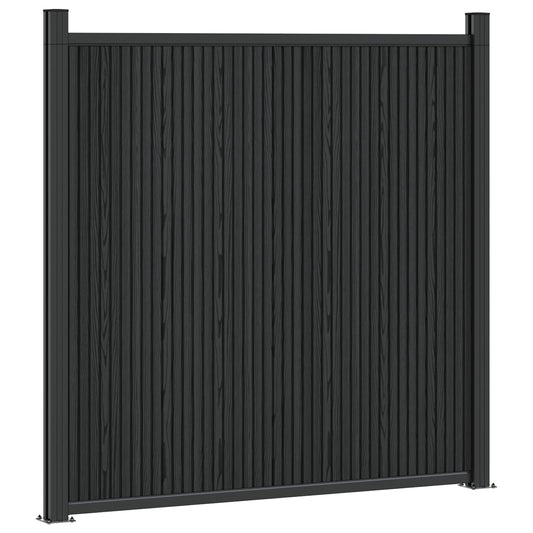 Fence Panel WPC and Aluminium Black