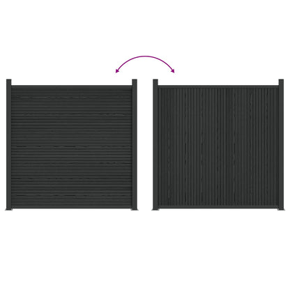 Fence Panel WPC and Aluminium Black