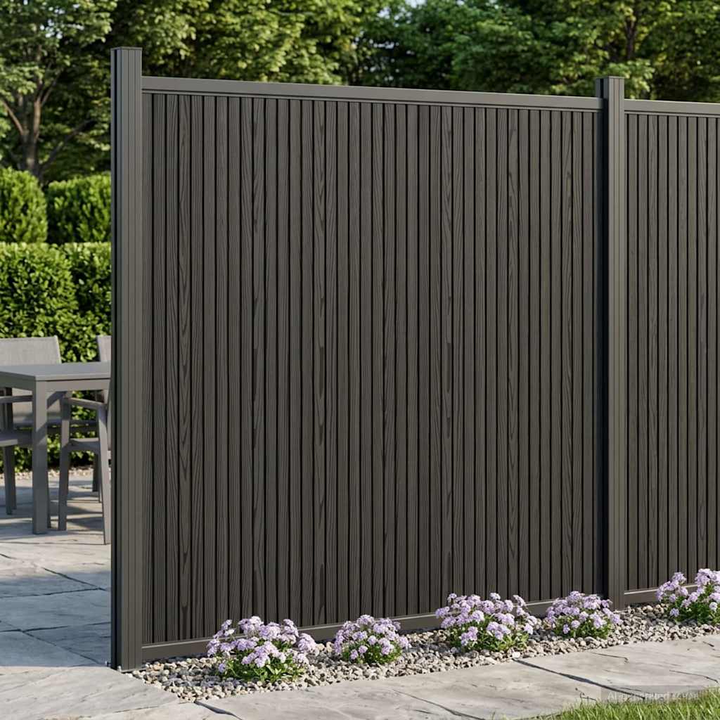 Fence Panel WPC and Aluminium Black