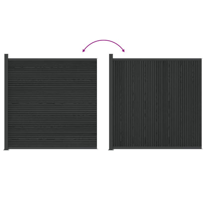 Fence Panel WPC and Aluminium Black