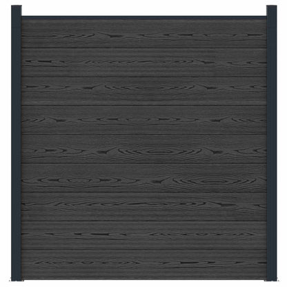 Fence Panel WPC and Aluminium Black