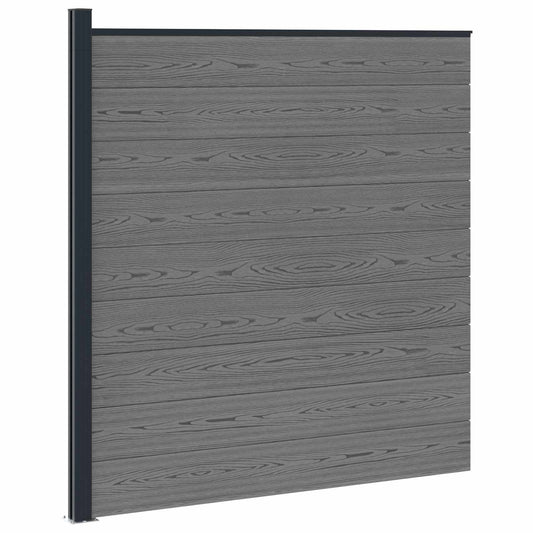 Fence Set 175 x 186 cm WPC and Aluminium Grey
