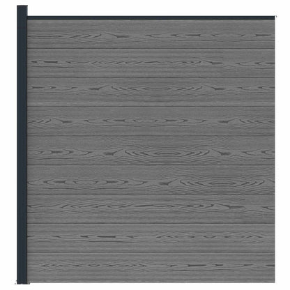 Fence Panel WPC and Aluminium Grey