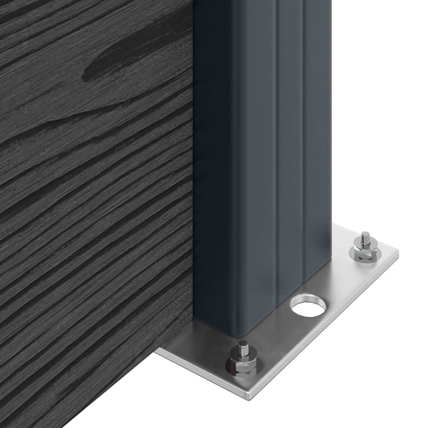 Fence Set 175 x 186 cm WPC and Aluminium Black