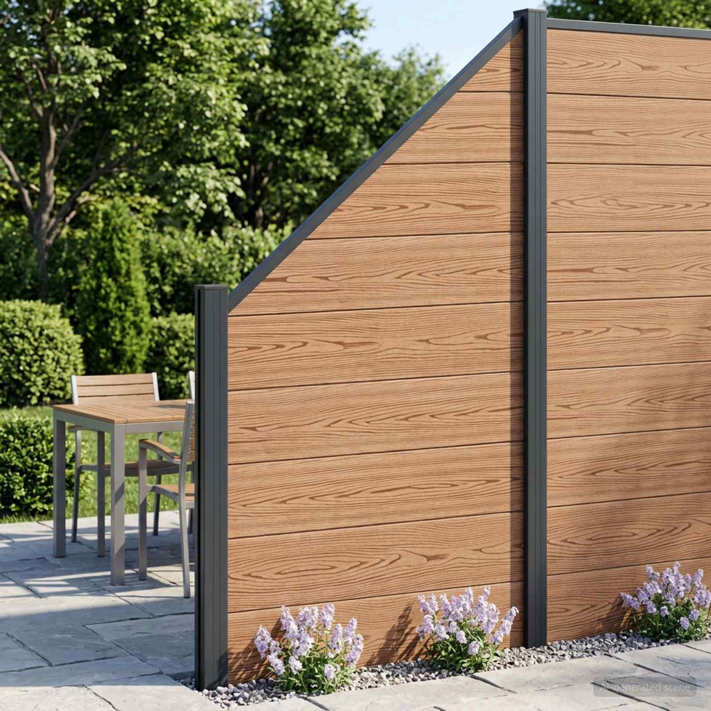 Fence Set 95 x 180 cm WPC and Aluminium Brown
