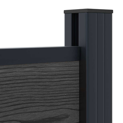 Fence Panel WPC and Aluminium Black