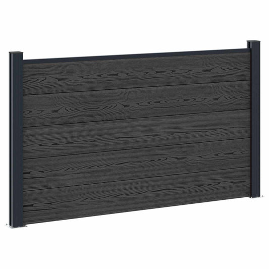 Fence Set 180 x 105 cm WPC and Aluminium Black
