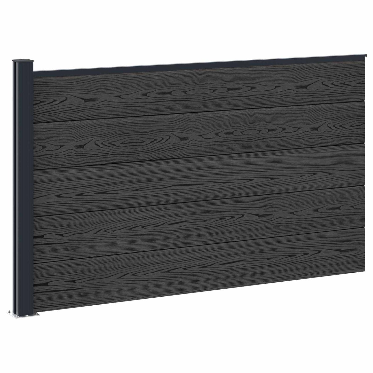 Fence Panel WPC and Aluminium Black