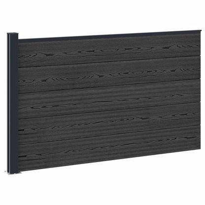 Fence Panel WPC and Aluminium Black