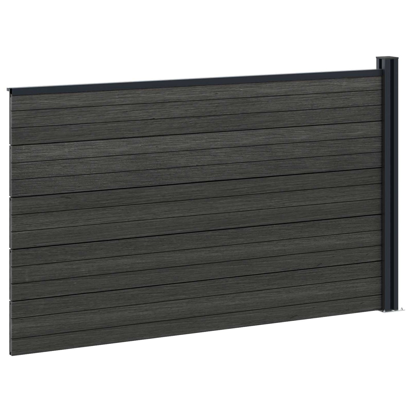 Fence Panel WPC and Aluminium Black