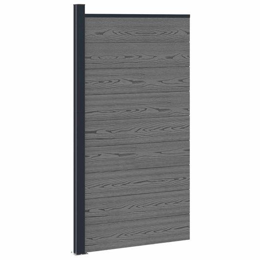 Fence Panel 95 x 186 cm WPC and Aluminium Grey