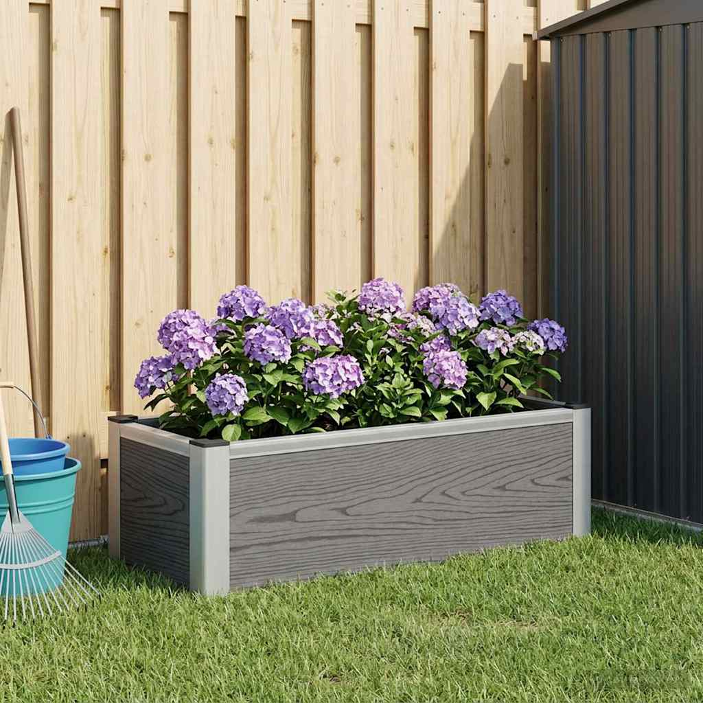 Garden Raised Bed Grey 75 x 30 x 22 cm WPC and Aluminium