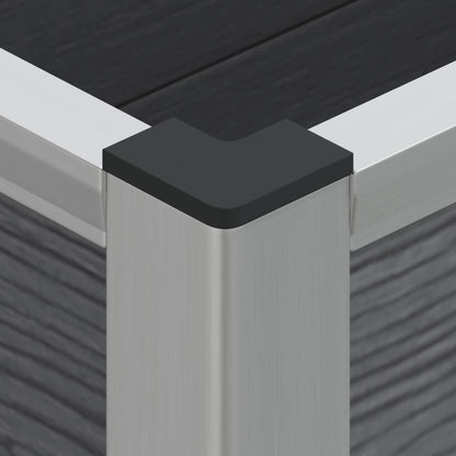 Garden Raised Bed Grey 100 x 30 x 22 cm WPC and Aluminium