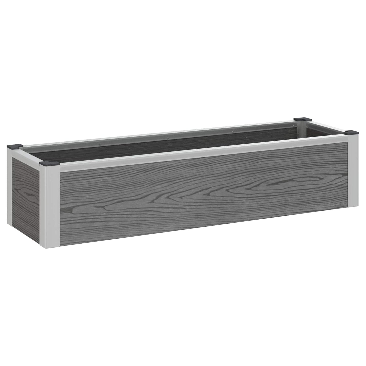 Garden Raised Bed Grey 100 x 30 x 22 cm WPC and Aluminium