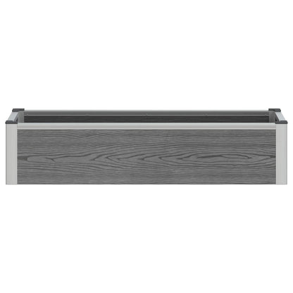 Garden Raised Bed Grey 100 x 30 x 22 cm WPC and Aluminium