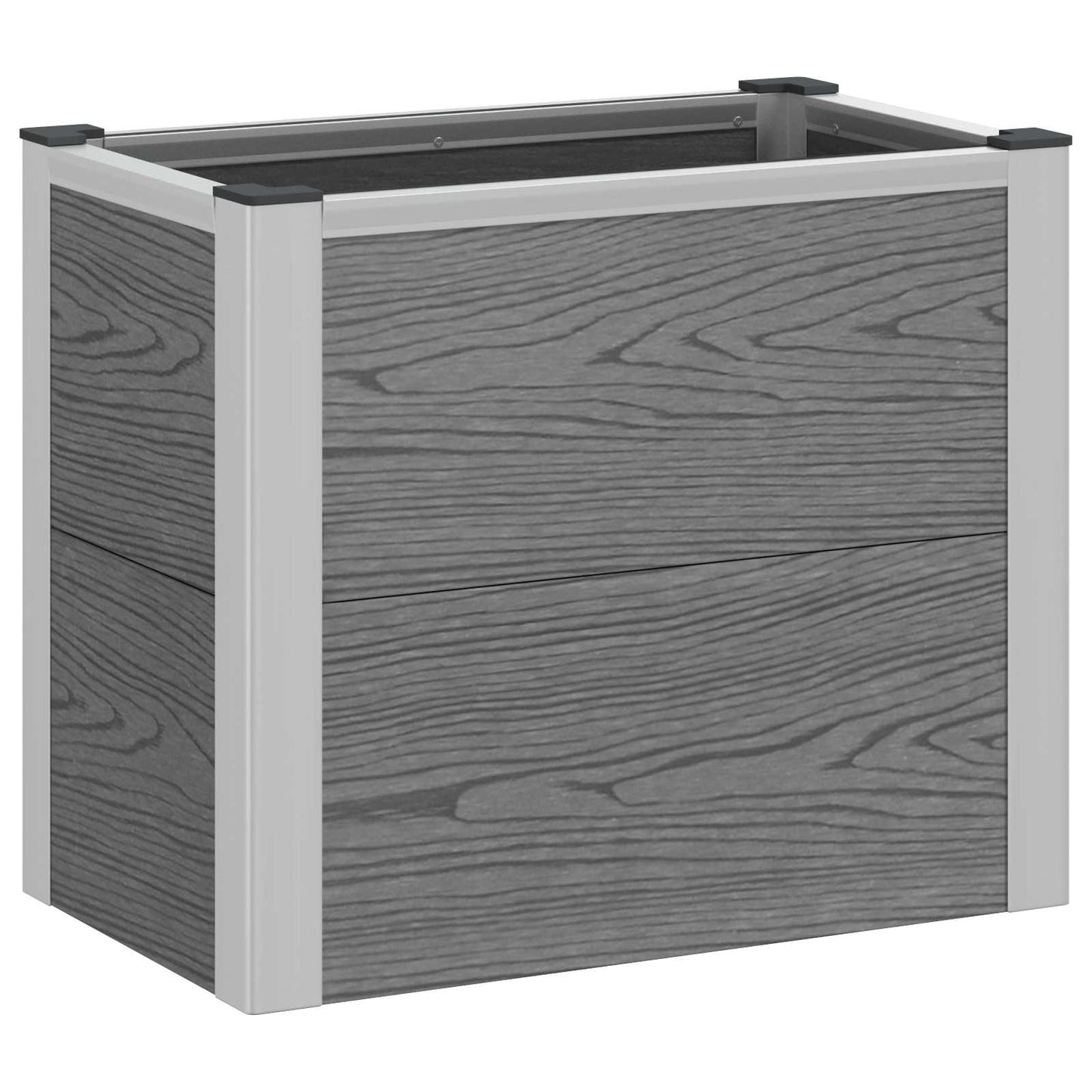 Garden Raised Bed Grey 50 x 30 x 42 cm WPC and Aluminium