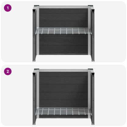 Garden Raised Bed Grey 50 x 30 x 42 cm WPC and Aluminium