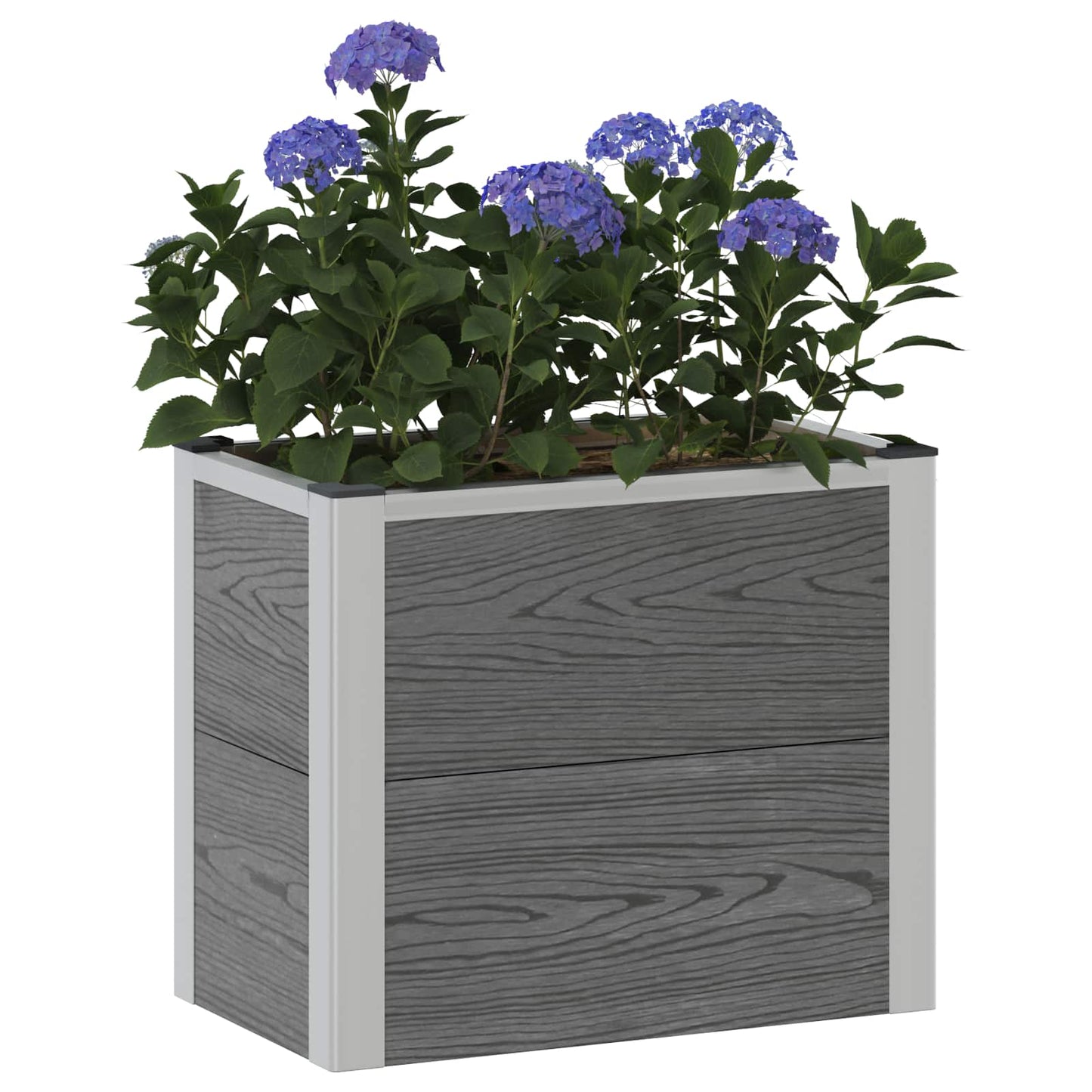 Garden Raised Bed Grey 50 x 30 x 42 cm WPC and Aluminium