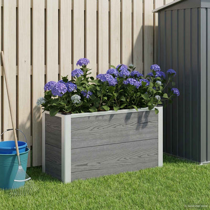 Garden Raised Bed Grey 75 x 30 x 42 cm WPC and Aluminium
