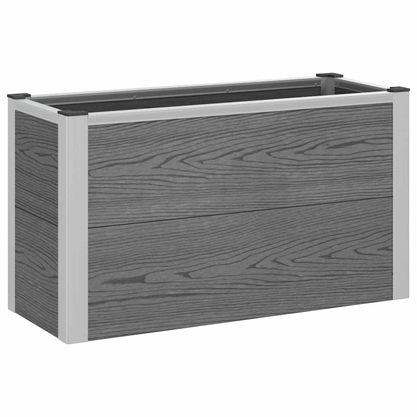 Garden Raised Bed Grey 75 x 30 x 42 cm WPC and Aluminium