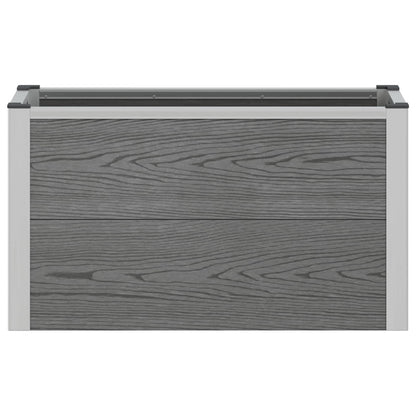 Garden Raised Bed Grey 75 x 30 x 42 cm WPC and Aluminium