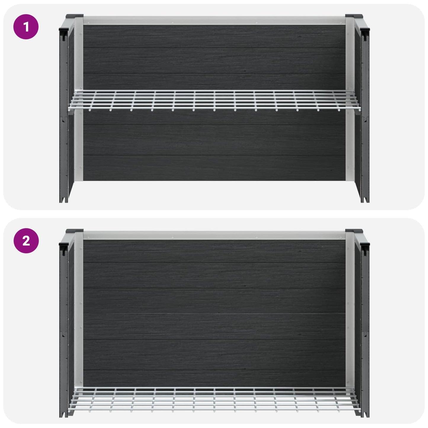Garden Raised Bed Grey 75 x 30 x 42 cm WPC and Aluminium