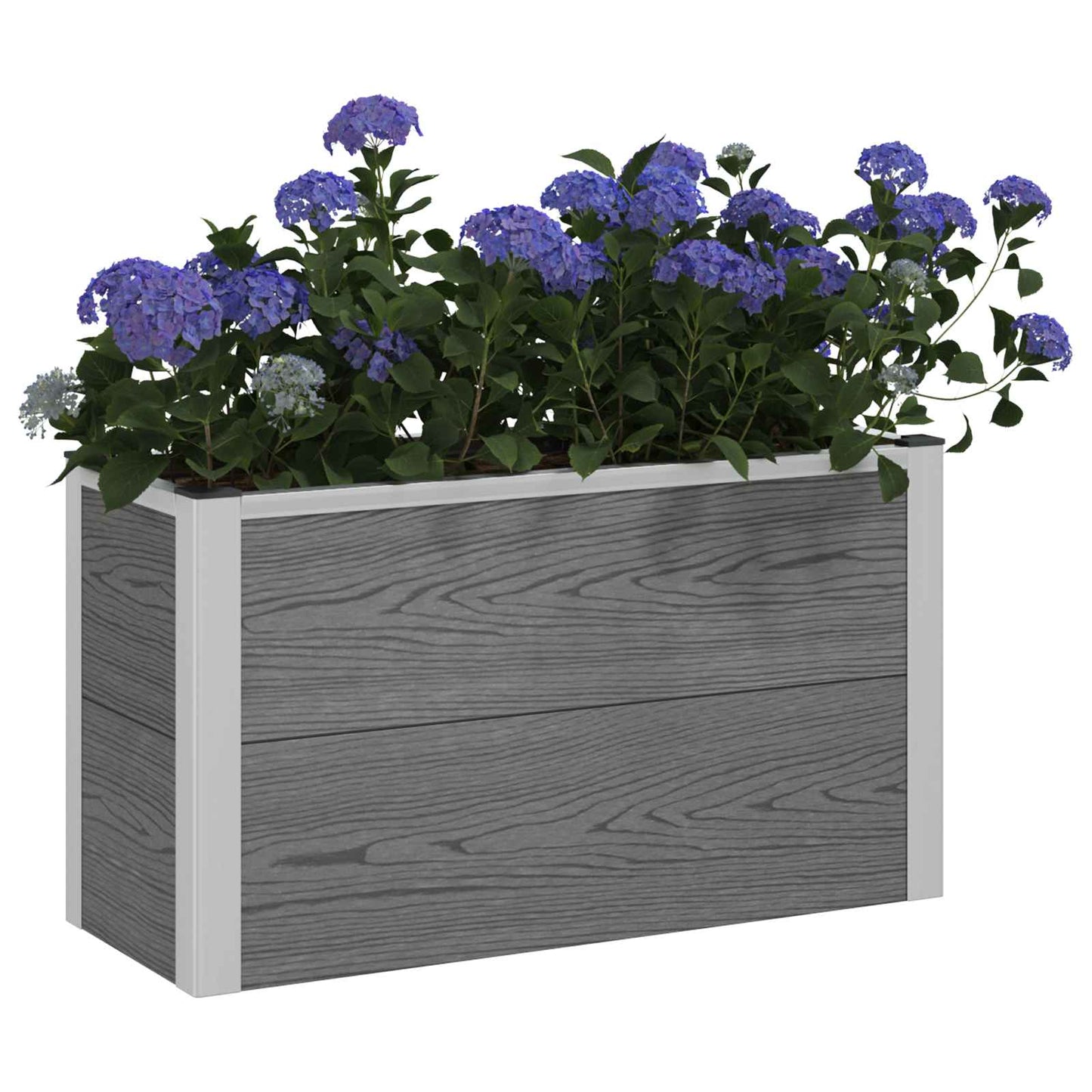 Garden Raised Bed Grey 75 x 30 x 42 cm WPC and Aluminium