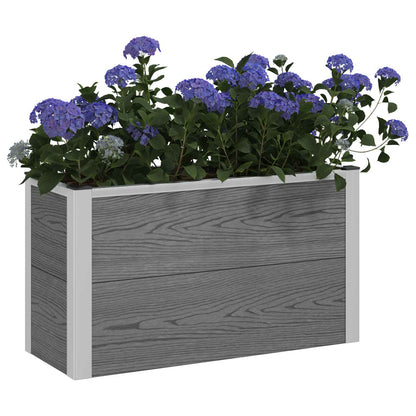 Garden Raised Bed Grey 75 x 30 x 42 cm WPC and Aluminium